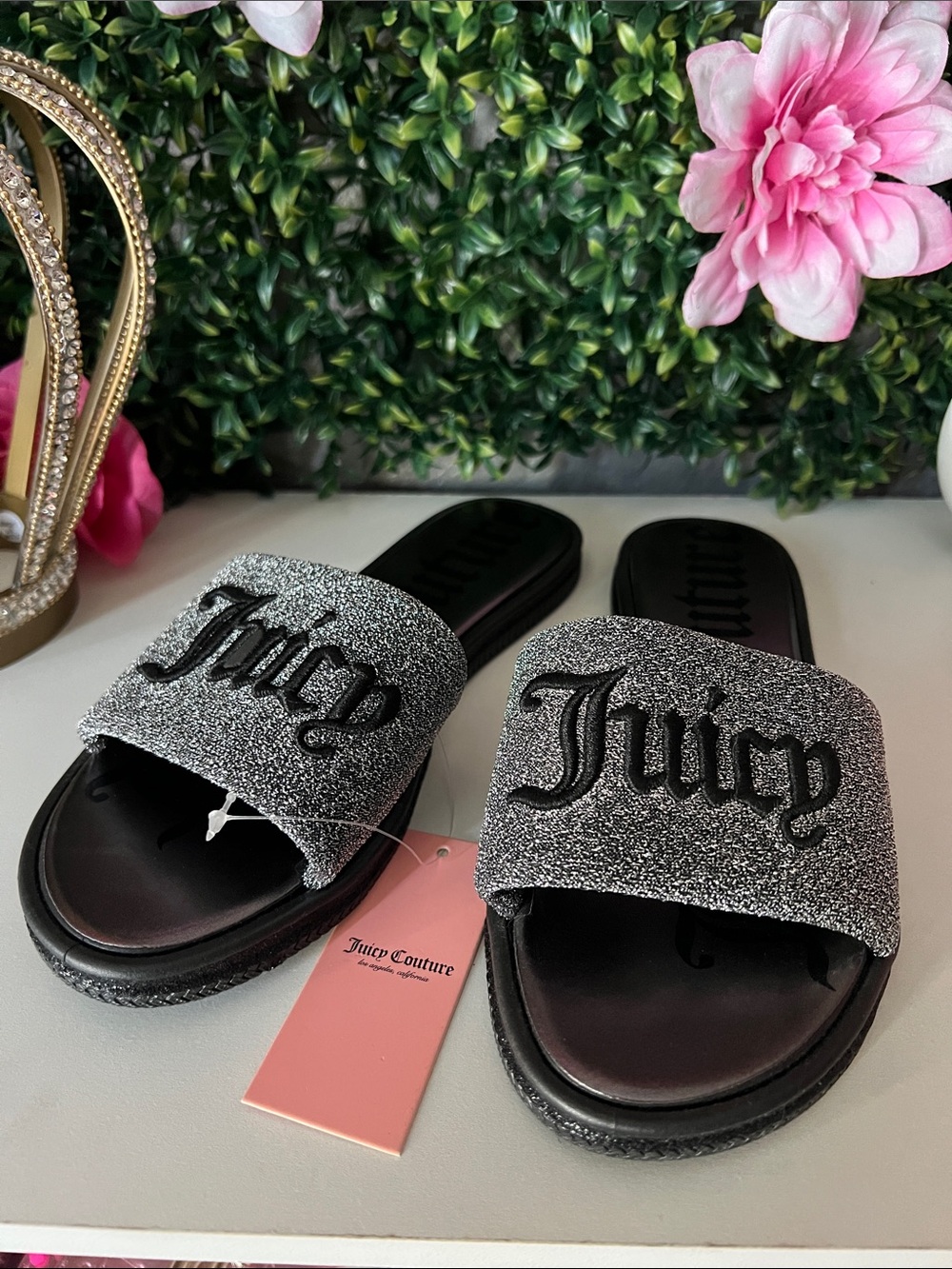 🩷🍒Juicy couture slide sandals W6